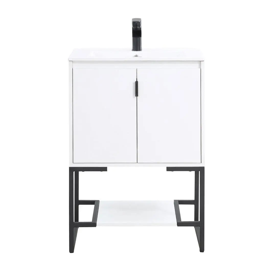 Manhattan Comfort Scarsdale 24\" White Bathroom Vanity Sink