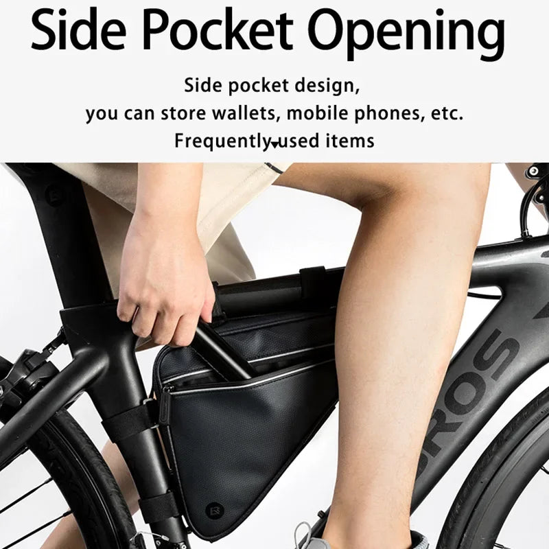 ROCKBROS Bicycle Bag Ultra-light Tube Bike Storage Bag Triangle Saddle Frame Pouch for Cycling Outdoor Sports Bike Accessories