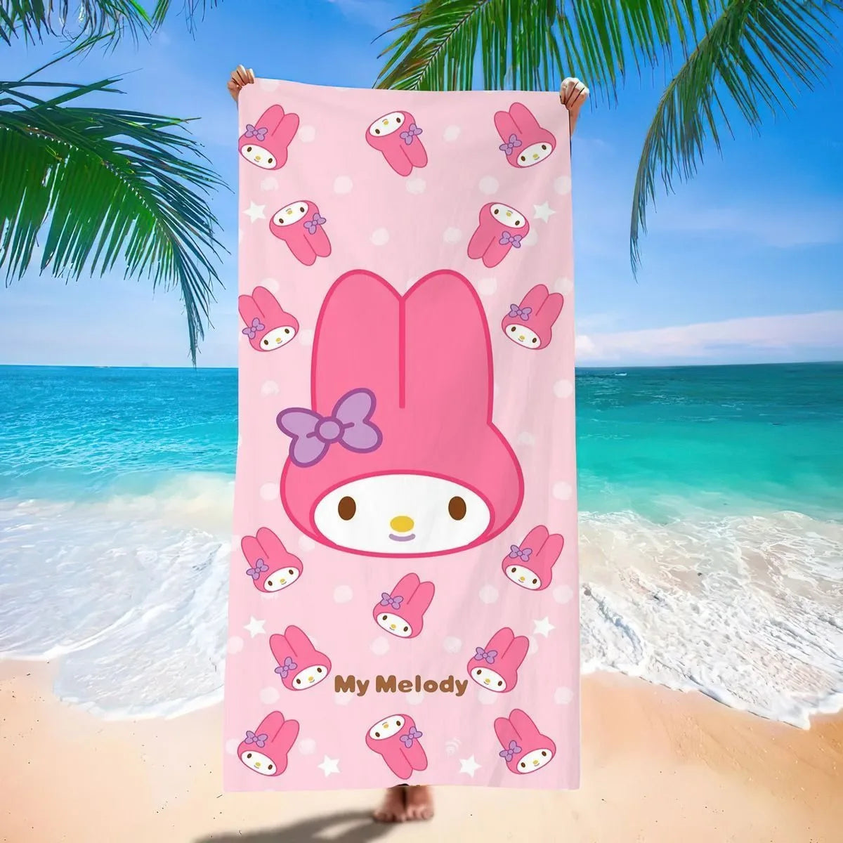Adorable Sanrio-Themed Beach Towels: Pochacco, Hello Kitty, My Melody, Kuromi! Suitable for towels, bath towels, beach towels