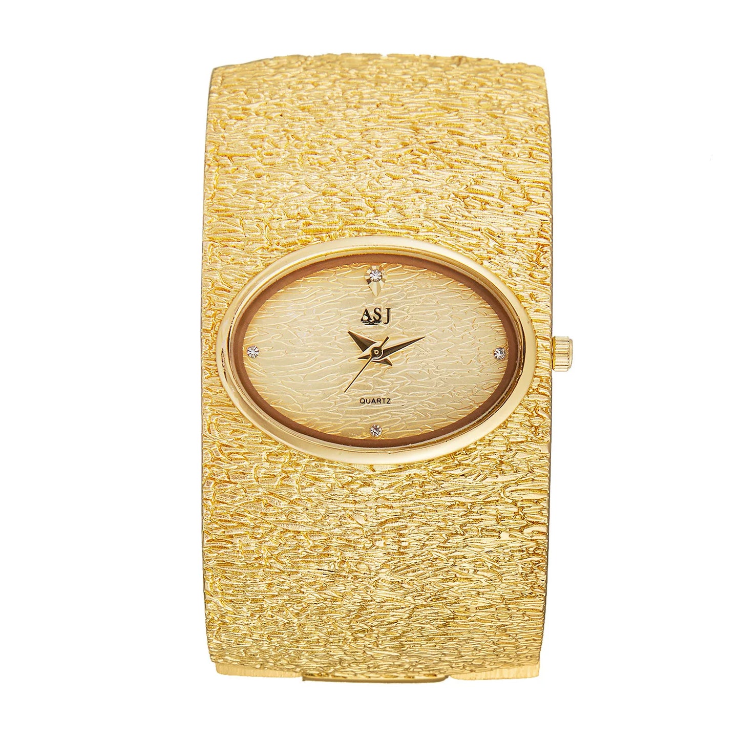ASJ Women's Bracelet Watch reloj mujer Gold Luxury Bark Pattern Simple watch for women relojes para damas