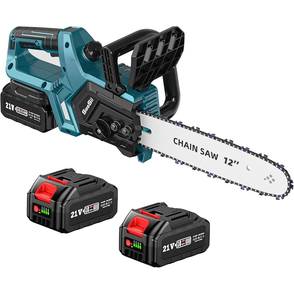 SEESII 12''Cordless Electric Chainsaw Brushless Chain Saw Firewood Tree Cutting Garden Pruning Power Tool For Makita Battery 18V