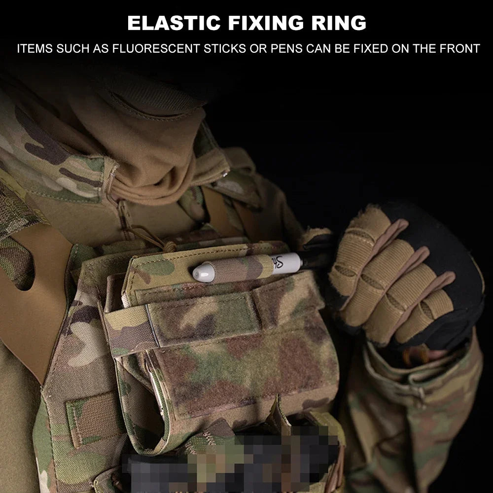 Tactical Admin Phone Pouch MOLLE Hunting Vest Front Panel Map Holder Carrier Bag Utility Outdoor Phone Navigation Board