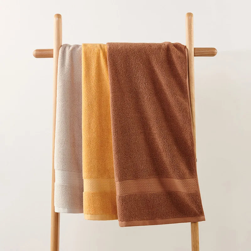 Set of 1/2 Cotton Bath Face Hand Big Towels 50x100cm Quick-drying Absorbent Washcloths Grey Towels For Bathroom 타월 Serviettes