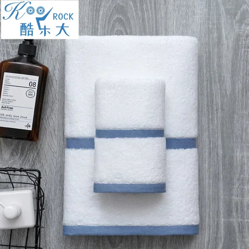 Luxury Thick Cotton Hotel Towels in White for Spa, Resort, and Home Use