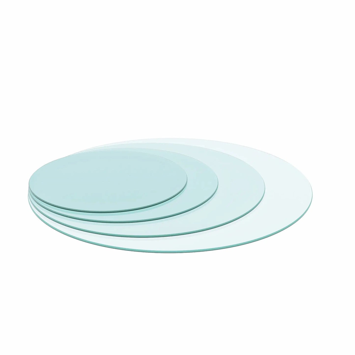 24-Inch Clear Tempered Glass Table Top with 1/4-Inch Thick Round Polished Edge Round Shape