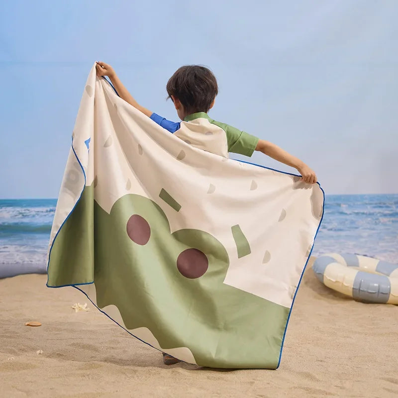 Cute Sun Protection Kids Swimming Towels for Boys Girls Bathrobe Beach Towel Soft Absorbent Large Bath Towel Sport Towels