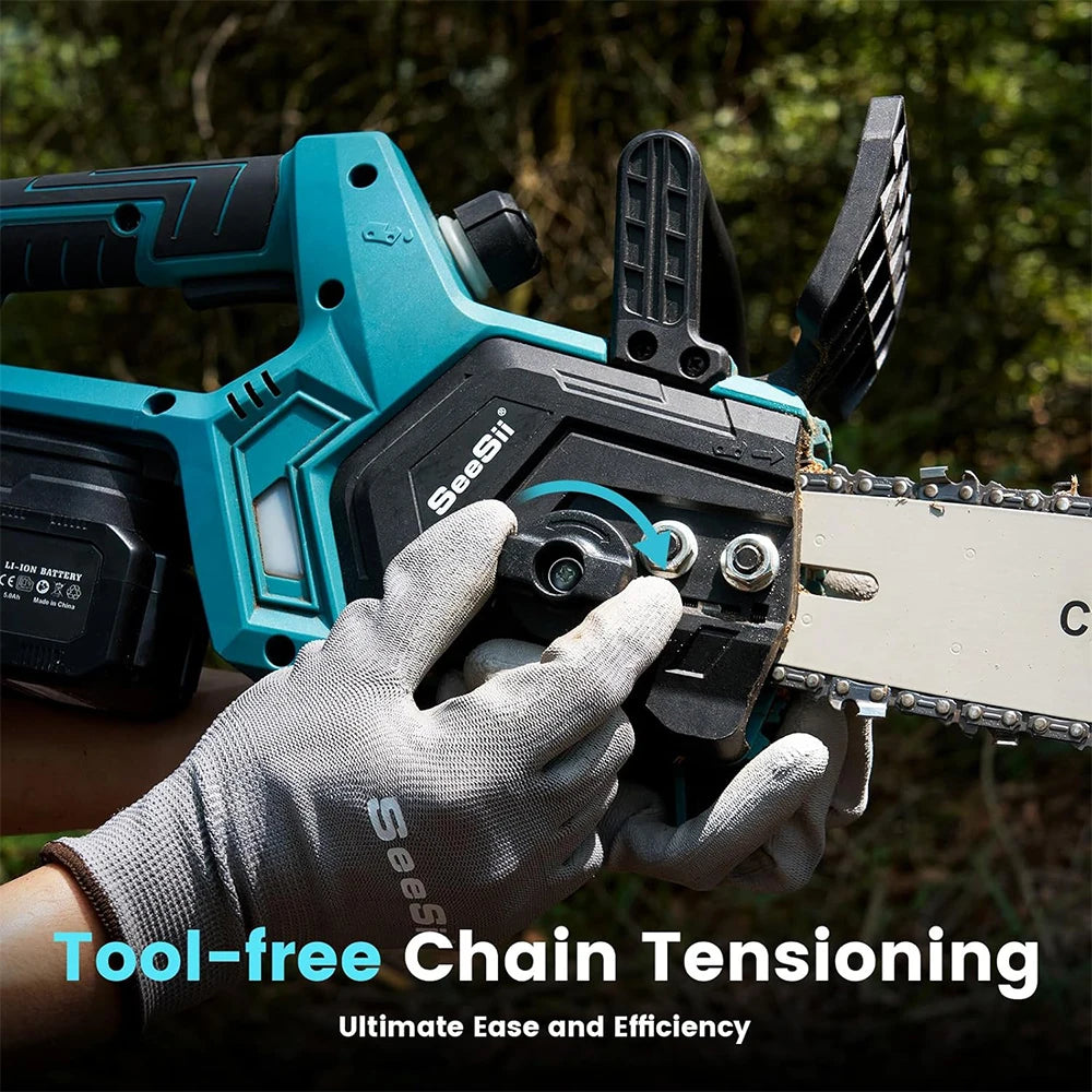 SEESII 12''Cordless Electric Chainsaw Brushless Chain Saw Firewood Tree Cutting Garden Pruning Power Tool For Makita Battery 18V