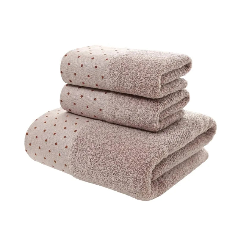 Set of 3 Cotton Bathroom Towels Sets 2pcs Hand Face Towel 35x75cm and 1pcs Big Bath Towels 70X140cm Washcloths Gift Towels 수건 세트