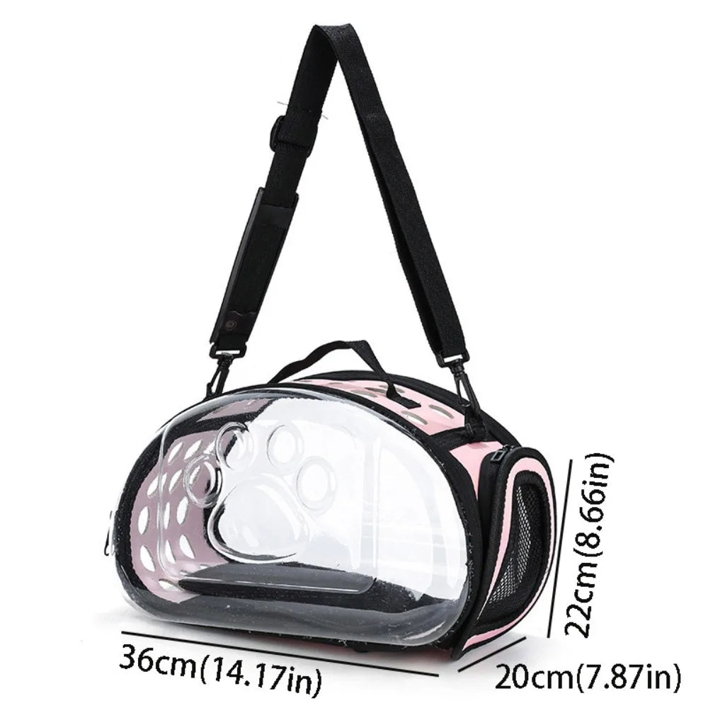 Breathable Pet Shoulder Crossbody Bag Foldable Portable Cat Backpack Collapsible Large Capacity Pet Outing Bag Outdoor Travel