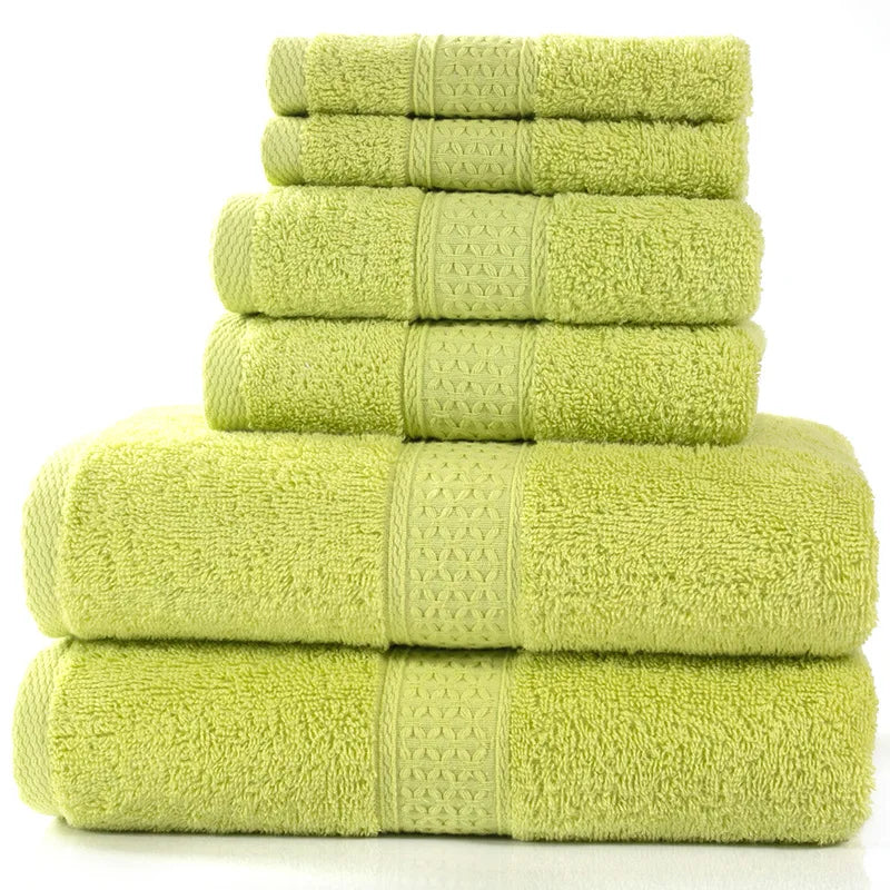 6PCS / 3PCS Cotton Towel Set Luxury Lace Embroidered Bath Towel Face Towel Hand Towel Washcloths Quick Dry Terry Towels 17Colors