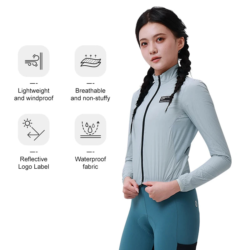 INBIKE Women's Windbreaker Cycling Lightweight Waterproof MTB Clothing for Running Road Bike Biking Top Jacket Clothes Quick Dry