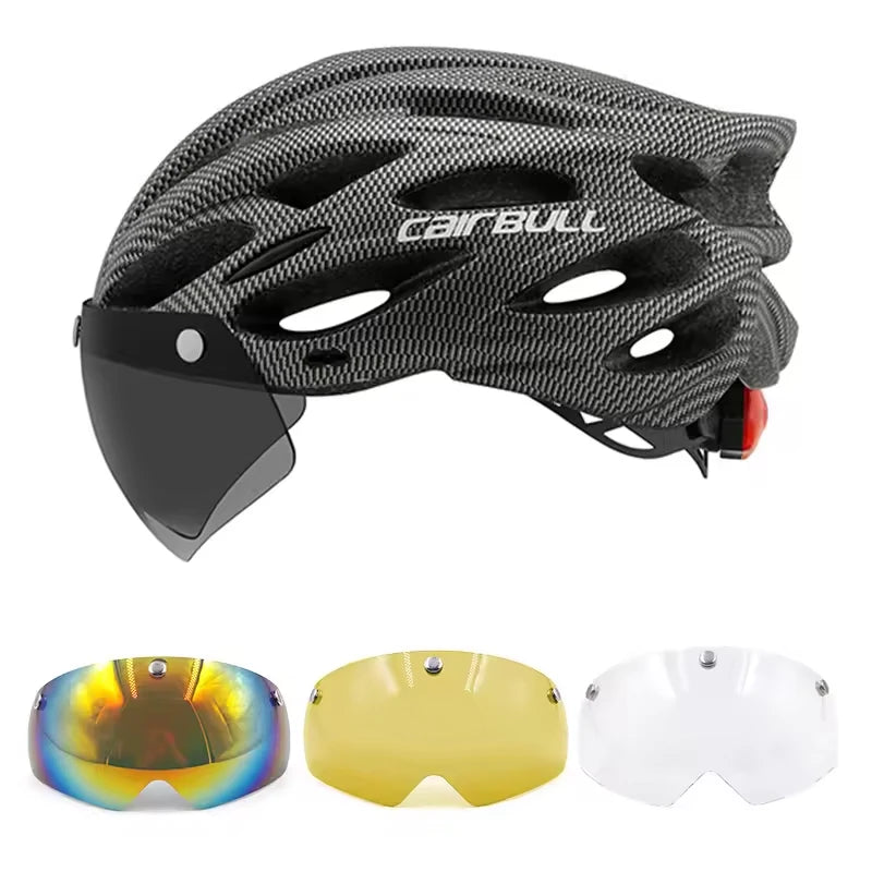 Bicycle Belmet Cycling Helmets MTB Mountain Road Racing Bike Helmet Lightweight Breathable Led Safety Goggles Summer Cycle Casco