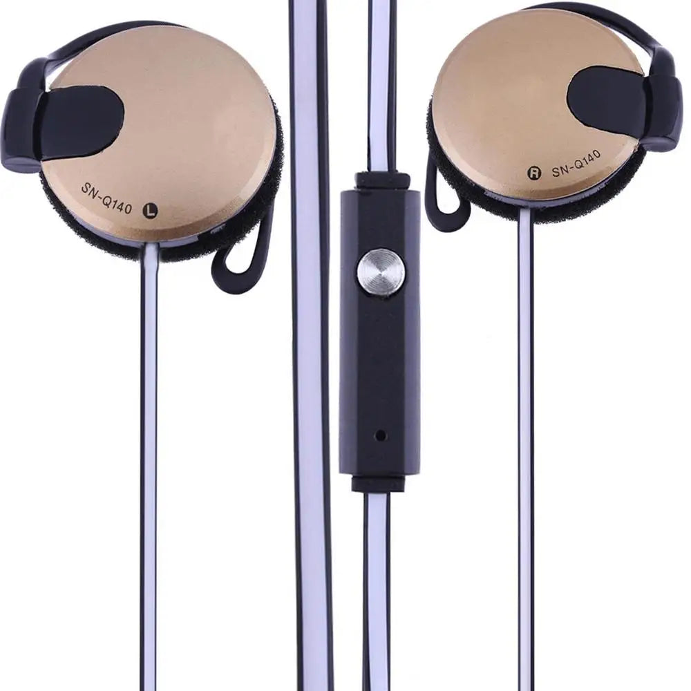 Earphones With Microphone ,Stereo Mp4 Ear Hanging Game Sports Earhook Earphones For Shini Sn-140 Flat Cable 3.5mm Universal