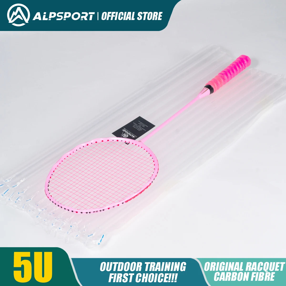 Alpsport MH-V5 5U 75g Wave Legal Original Max 38lbs 100%Full Carbon Fiber Torsion Frame Badminton Racket Novice Professional