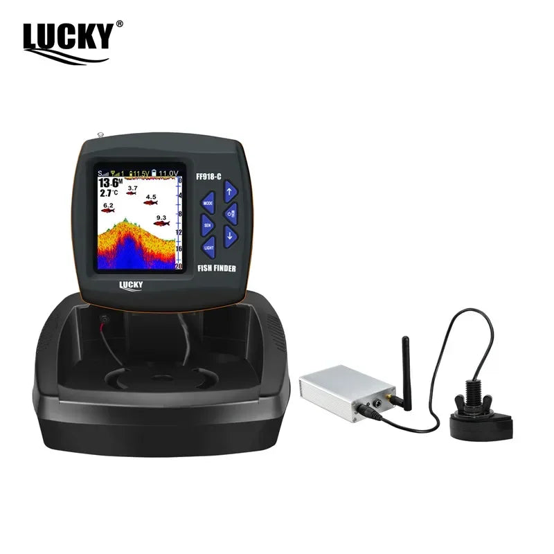 LUCKY FF918-CWL Remote Control Bait Boat Fish Finder 3.5" LCD perating range 300m Depth Range 100M Wireless Fishing