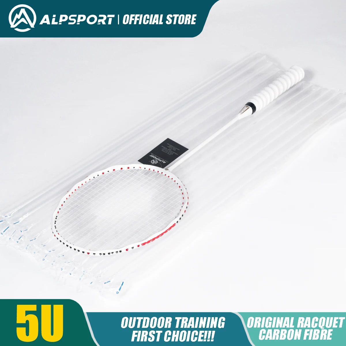 Alpsport MH-V5 5U 75g Wave Legal Original Max 38lbs 100%Full Carbon Fiber Torsion Frame Badminton Racket Novice Professional
