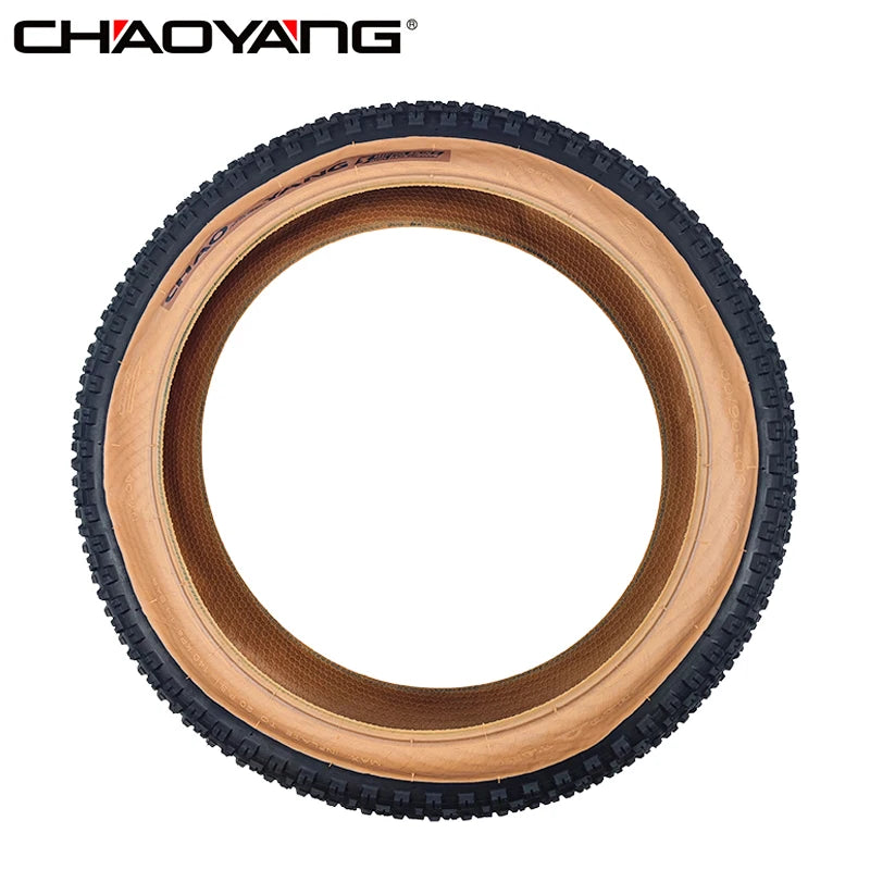 CHAOYANG 20x4.0 100/90-406 Fat Bike Tire 3mm Hippo Skin+ Stab-proof Anti-Slip MTB Beach Electric Bicycle 20PSI Brown Tire H-5176