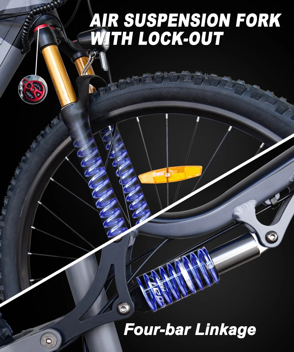 EU 2025 New Heda-TX19 29Inch Speed sensor Electric Bicycle 1000W 48V19.2AH Hydraulic Brake Ebike with Full Suspension 27 Speed