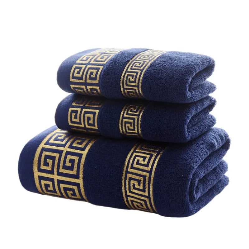 Set of 3 Cotton Bathroom Towels Sets 2pcs Hand Face Towel 35x75cm and 1pcs Big Bath Towels 70X140cm Washcloths Gift Towels 수건 세트