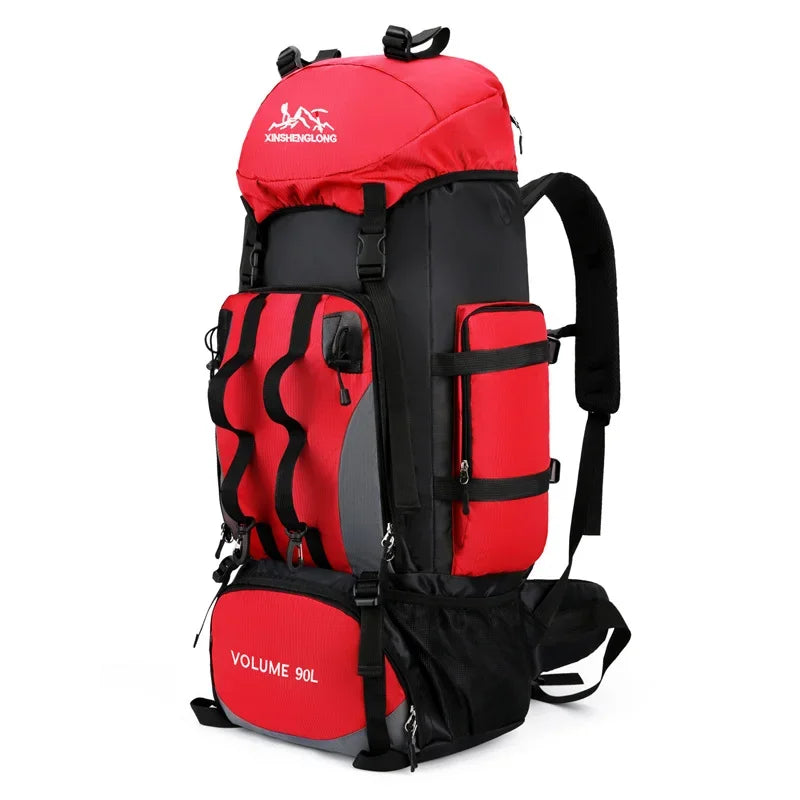 90L Waterproof Hiking Camping Backpack Trekking Bag Rucksack Large Capacity Travel Outdoor Sports Bags Camping Equipment Men