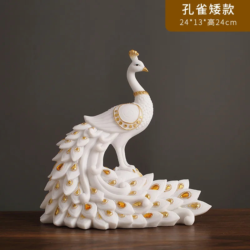 Nordic Modern Art Peacock Decorative Vase Ornament for Living Room TV Cabinet Homestay Model Room Display Home Decor