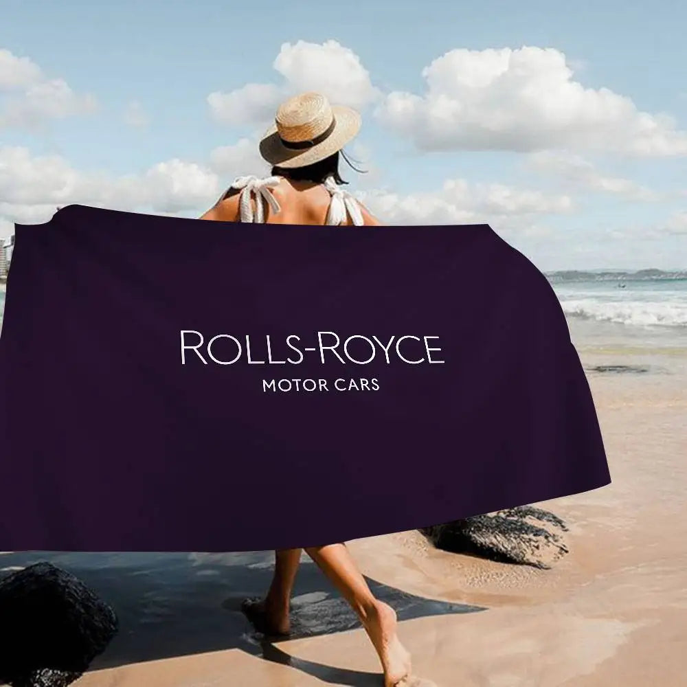 Luxury R-Rolls-Royce Logo Microfiber Beach Towel Absorbent Quick Dry Soft Yoga Swimming Resort Mountain Climbing Towel