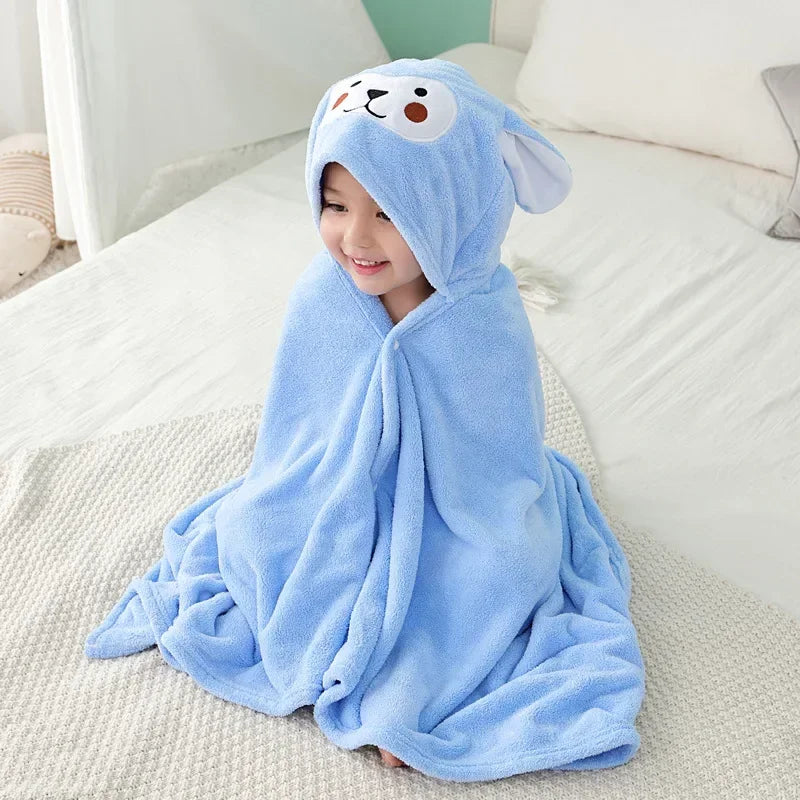 Kids Bathrobe Newborn Super Soft Bath Towel Blanket Warm Sleeping Swaddle Wrap for Infant Boys Girls Toddler Baby Hooded Towels