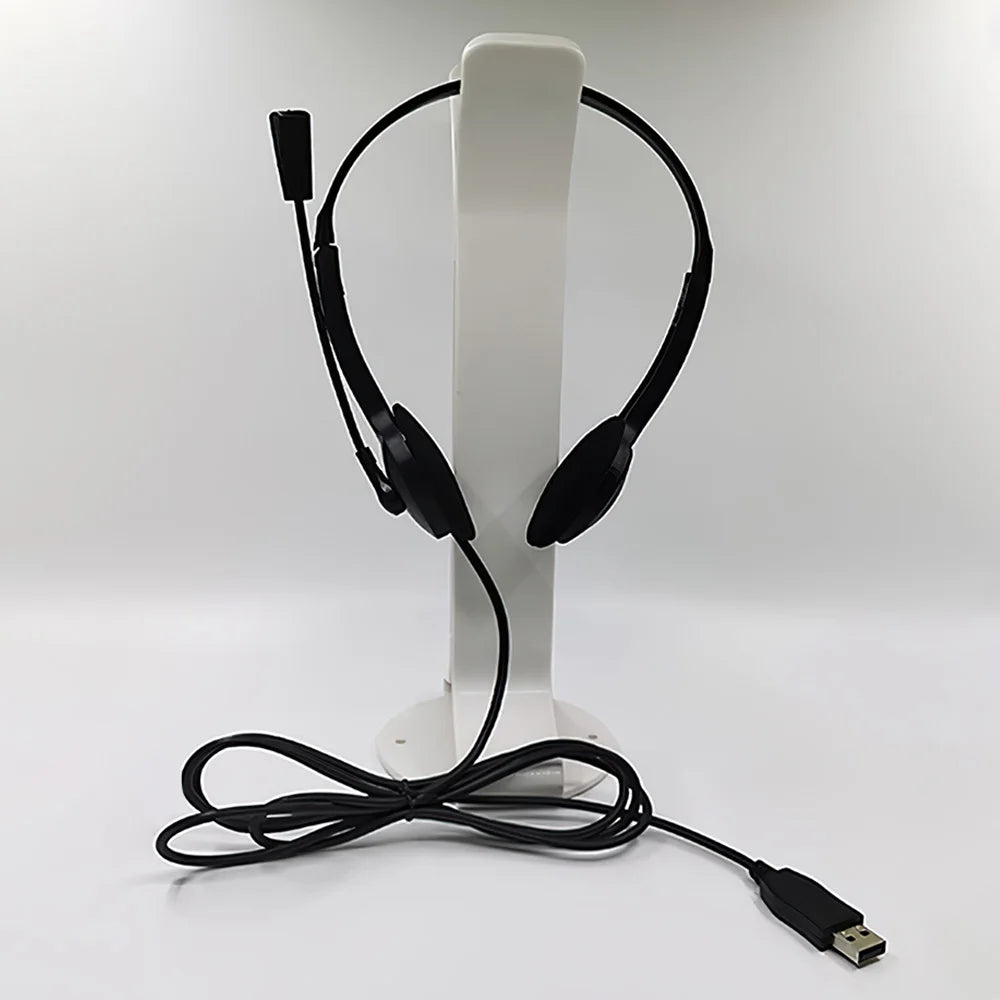 Wired USB Headphones Portable Earphones with Microphone for Laptop PC Call Center Business Headset Noise Reduction Earpieces
