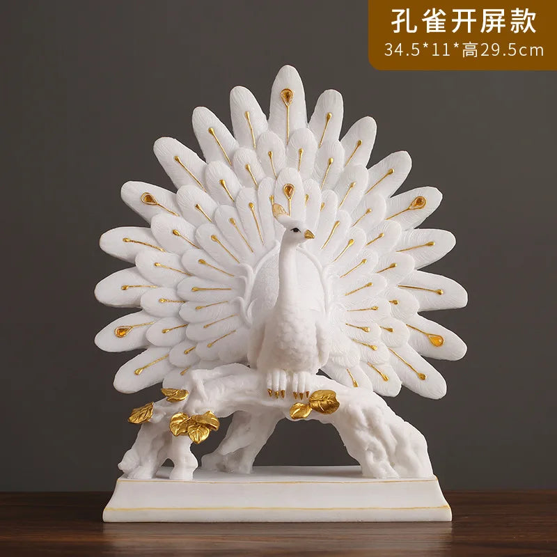 Nordic Modern Art Peacock Decorative Vase Ornament for Living Room TV Cabinet Homestay Model Room Display Home Decor