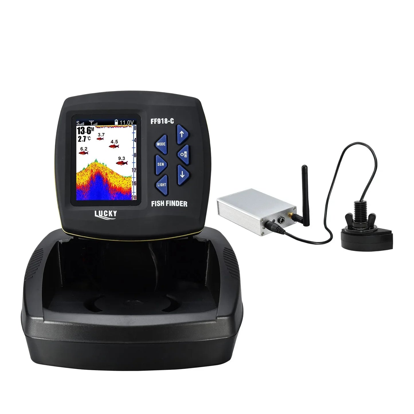 LUCKY FF918-CWL Remote Control Bait Boat Fish Finder 3.5" LCD perating range 300m Depth Range 100M Wireless Fishing