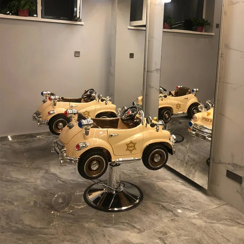 Barber shop children's hair cut seat, police car, child baby hair salon special cartoon electric car