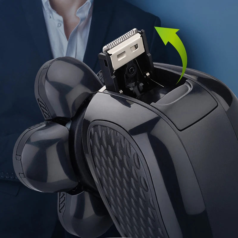 Electric hair clipper and shaver, men's cordless charging rotary blade shaver
