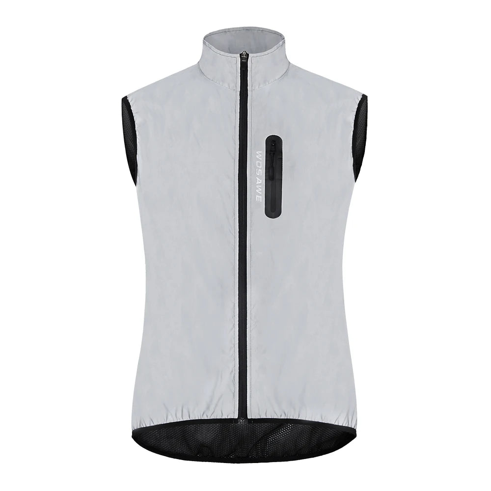 WOSAWE Ultralight Reflective Men Cycling Jacket Waterproof Riding Running Windbreaker Mix Of Fluorescent Coloured Silver Panels