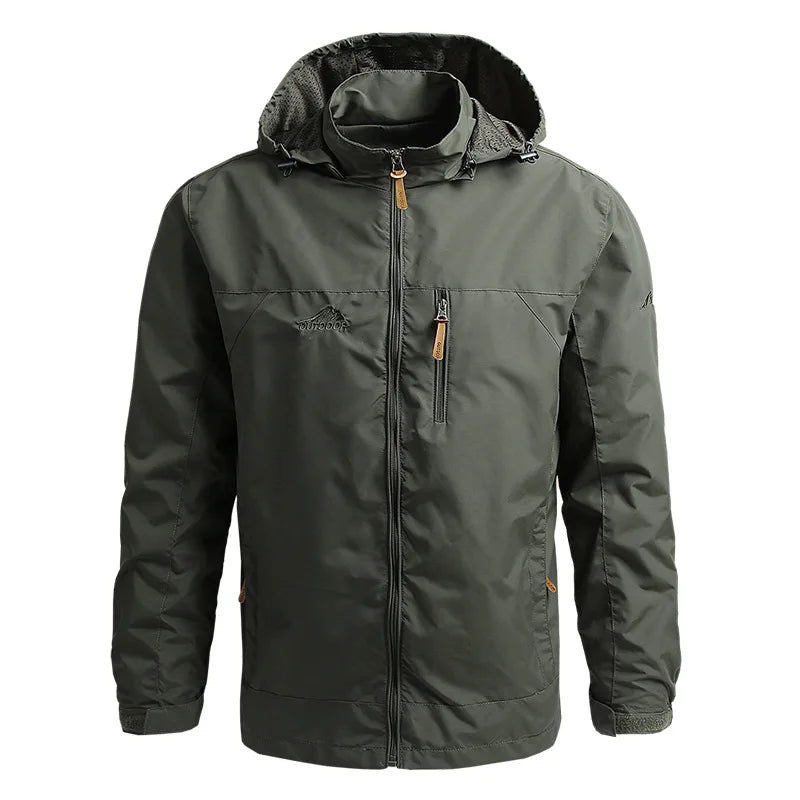 Oulylan Men Windbreaker Military Field Jackets Outerwear Mens Tactical Waterproof Pilot Coat Hoodie Men Hunting Army Clothes