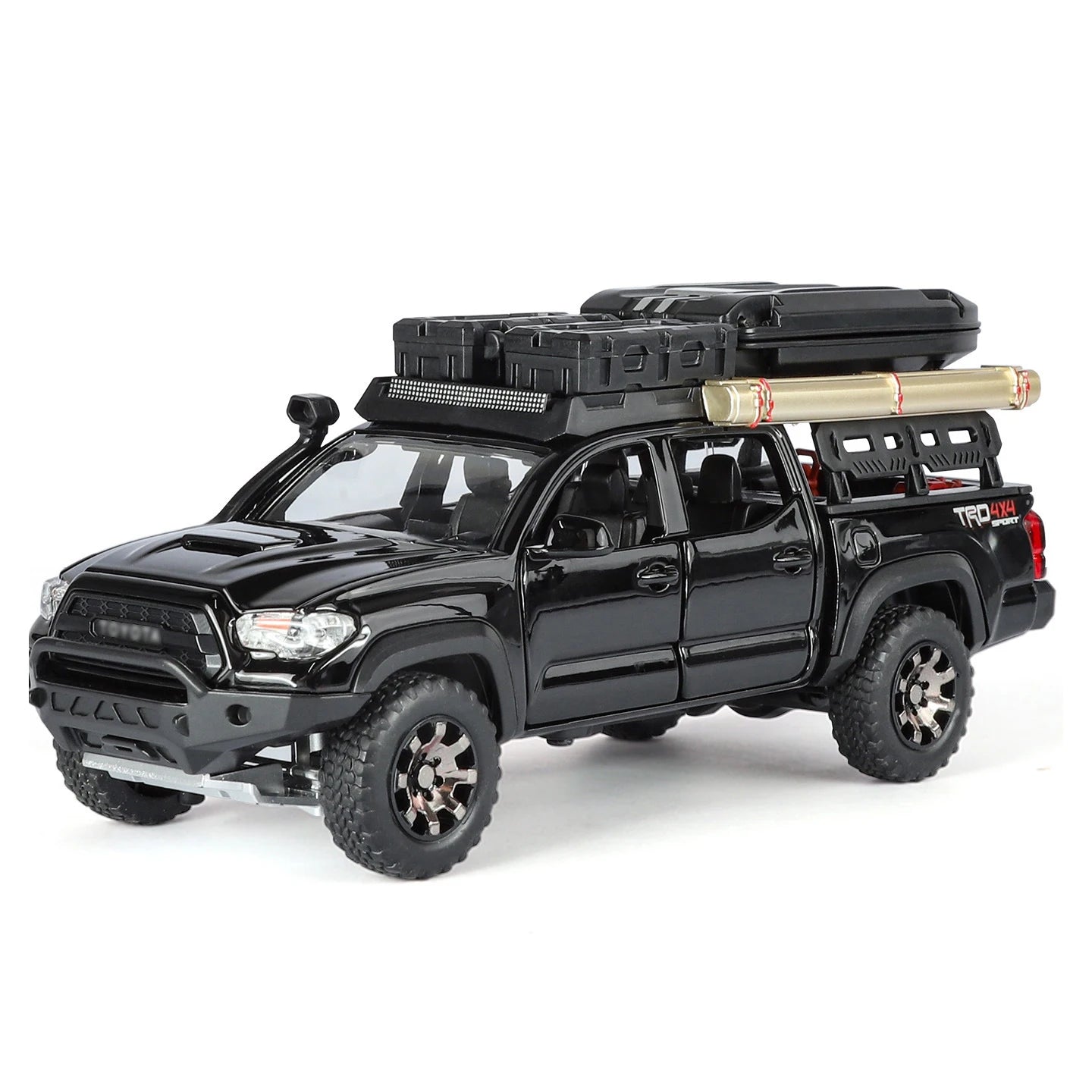 1/32 Tacoma Travel version Pickup Alloy Car Model Diecast Metal Off-Road Vehicles Car Model Sound Light Simulation Kids Toy Gift