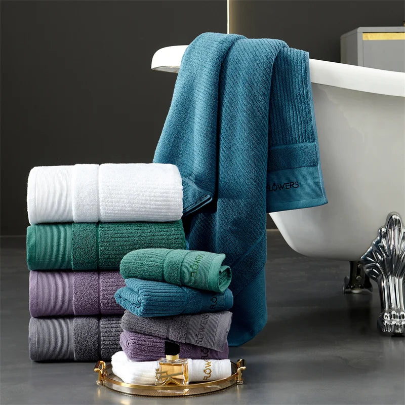 Luxury 100%Cotton Towel Set Bundle , Face Bath Towels, Soft and Comfortable Solid White Grey, Hotel,Home Washcloth,Drop Shipping