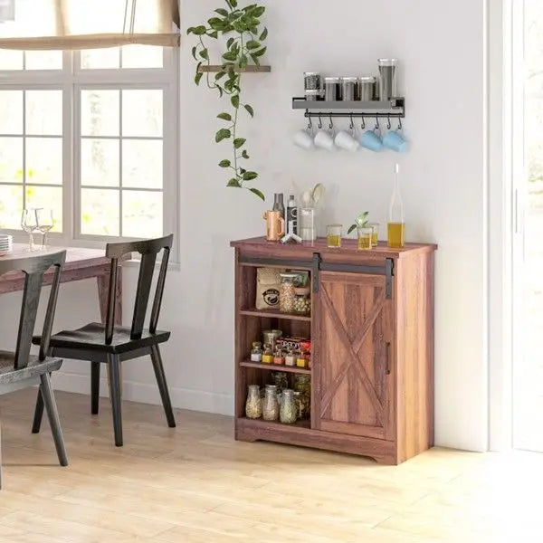 Brown Kitchen Sideboard Storage Cabinet