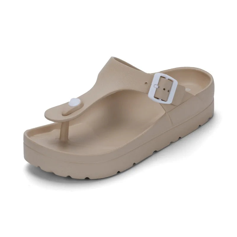 Bebealy Summer Flip-flops Women Platform Sandals Comfortable Thick-Soled Slippers Breathable And Slip-Resistant Sandals Women