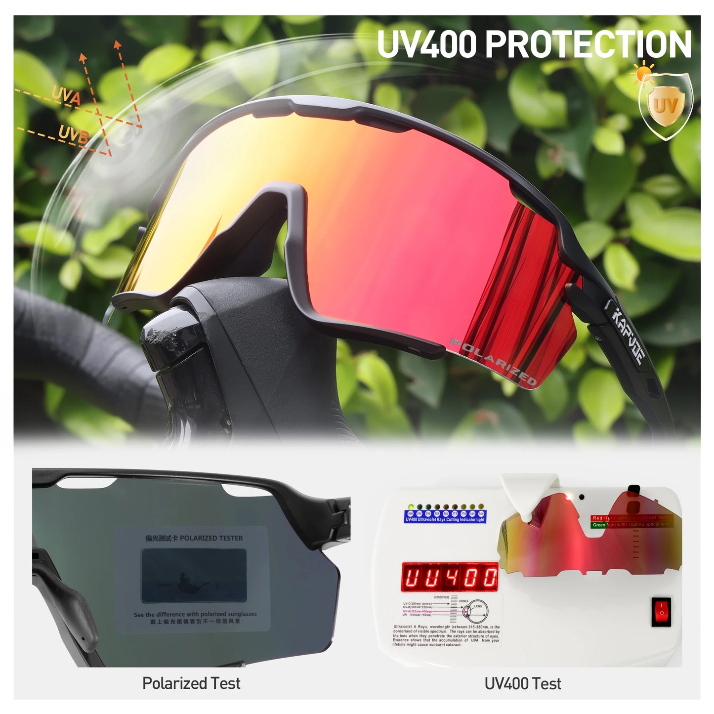 KAPVOE New Outdoor Polarized Sunglasses MTB Road Bike Cycling Glasses Sports Fishing Hiking Men Women Bicycle UV400 Goggles