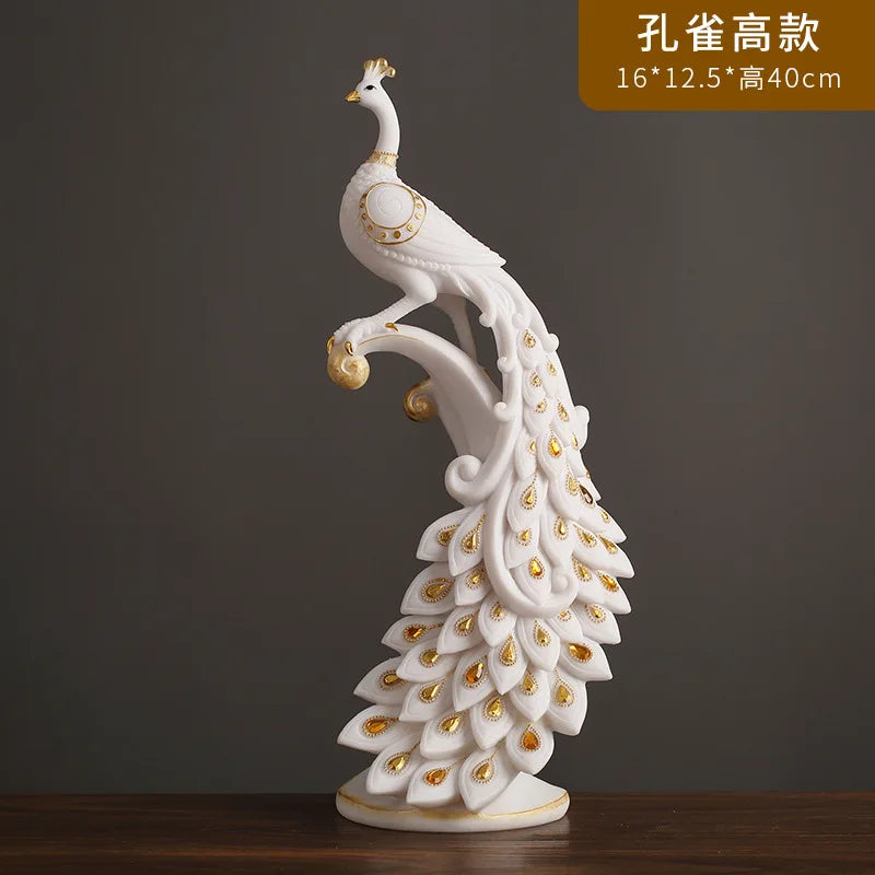 Nordic Modern Art Peacock Decorative Vase Ornament for Living Room TV Cabinet Homestay Model Room Display Home Decor