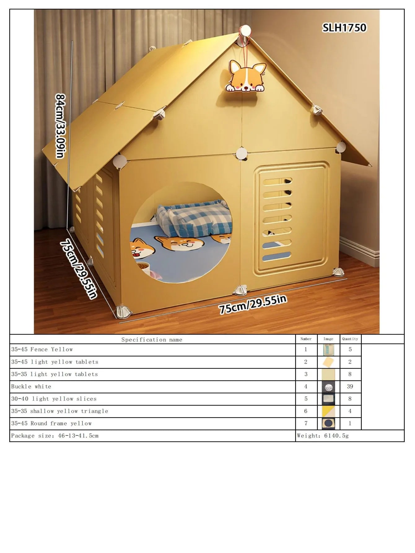 Dog Cage Small Dog Home Cat Villa Kennel One Bedroom One Bathroom One Living Room Pomeranian Teddy Corgi Dog House