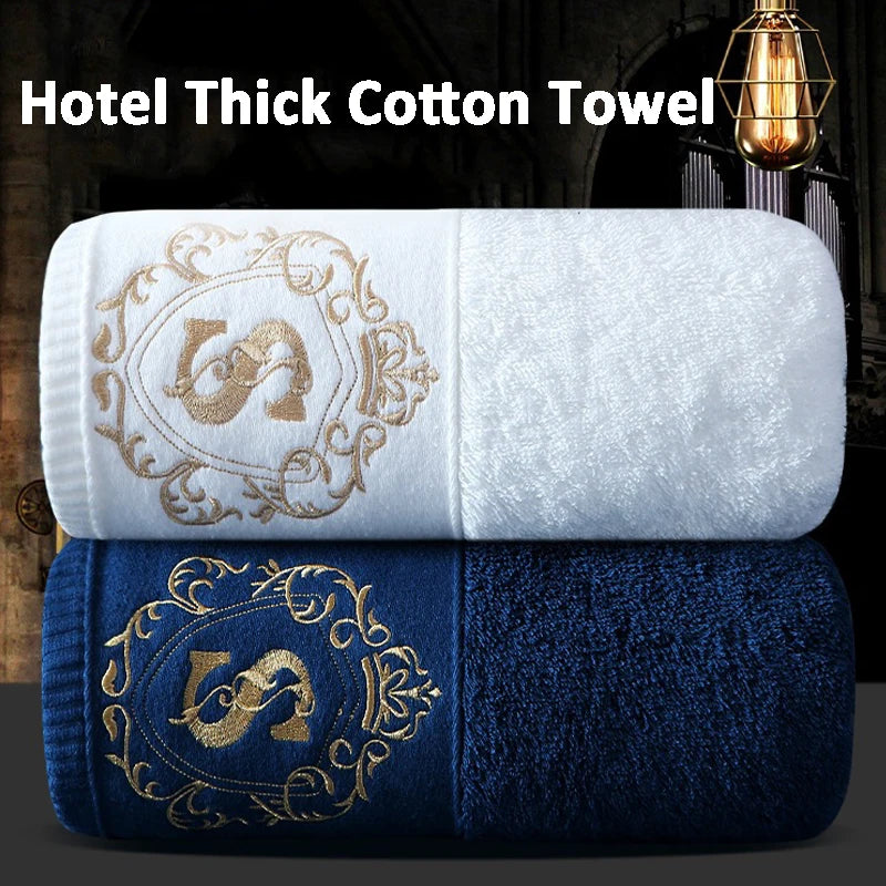 2PCS Luxury Hotel Towel Cotton High Quality Embroiderd Face Bath Towels Bathroom Soft Feel Highly Absorbent Shower Multi-color