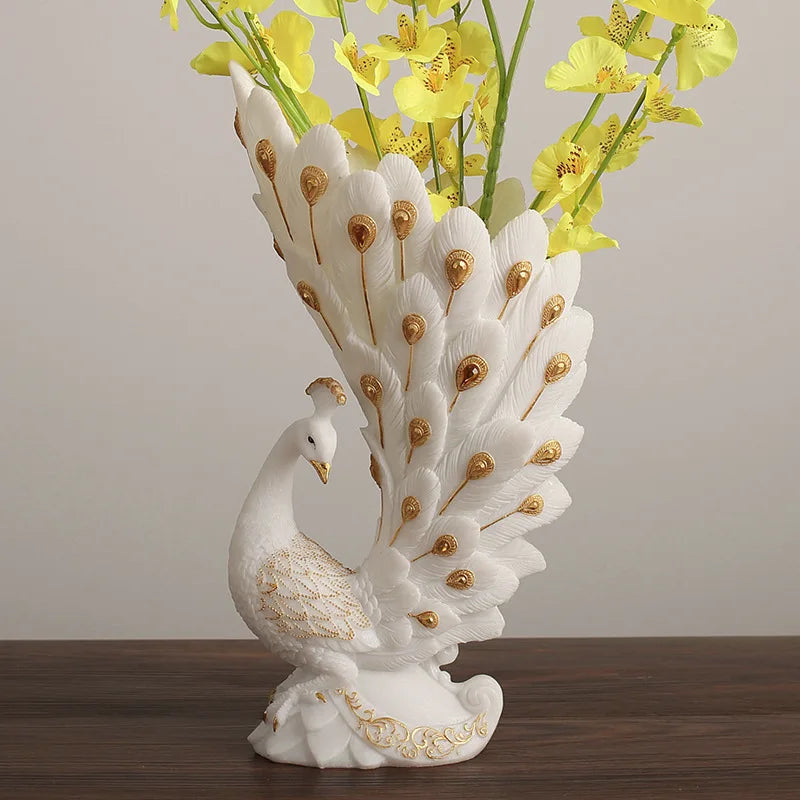 Nordic Modern Art Peacock Decorative Vase Ornament for Living Room TV Cabinet Homestay Model Room Display Home Decor