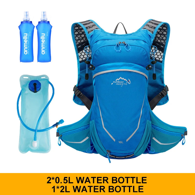 Outdoor Sports Ultra-light Backpack 16L Running Backpack Hydrating Vest Hiking Cycling Bicycle Backpack with 2L Water Bag