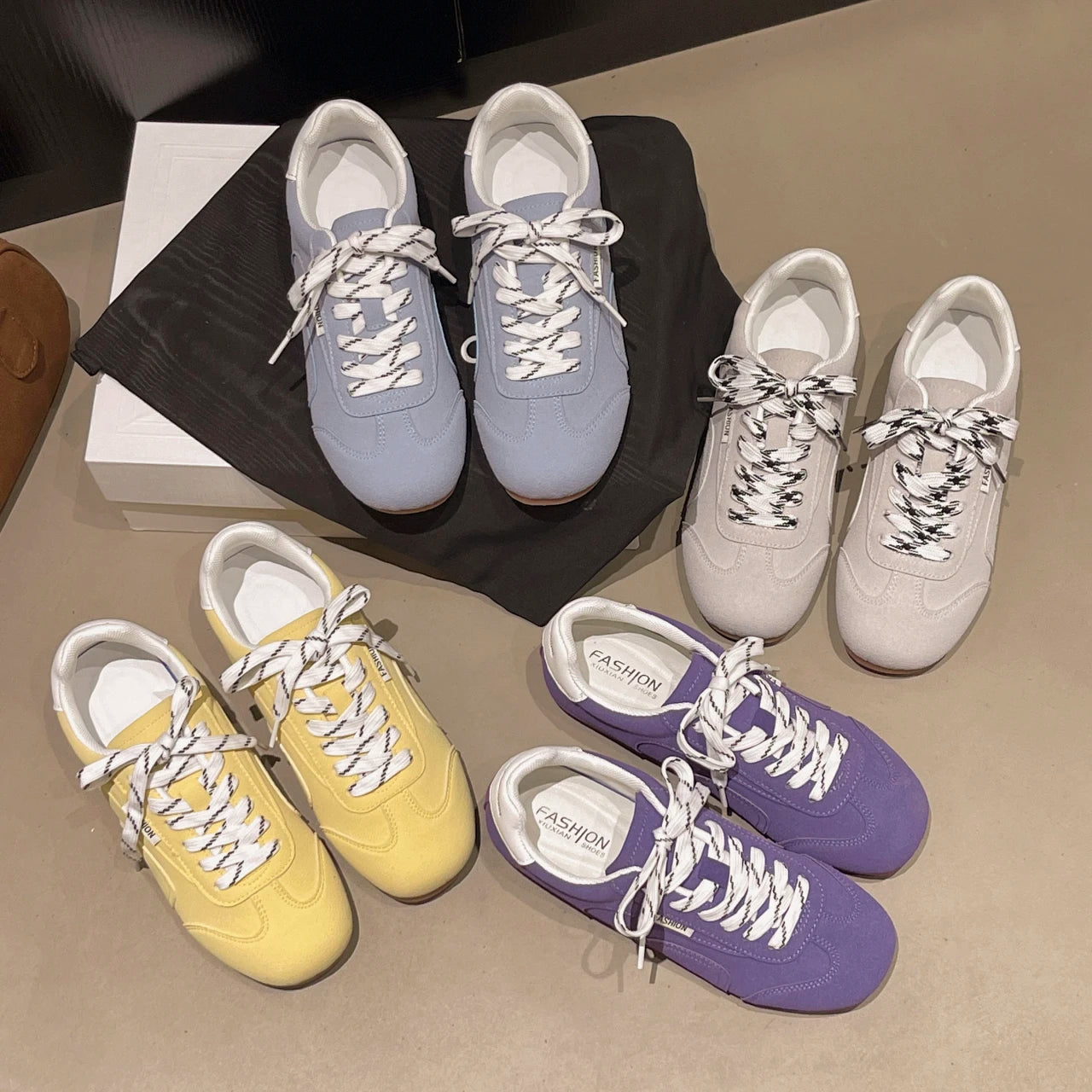 Women's Sneakers 2024 New Genuine Leather Ladies Moral Training Shoes Casual Spring Flat Shoes Women