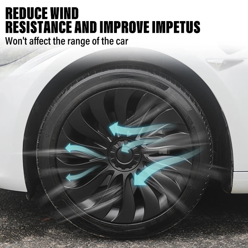 4PCS Wheel Cover Design For Tesla Model 3 Highland 2023-2025 18 Inch Right&Left Hubcaps Storm Style Wheel Cover Accessories