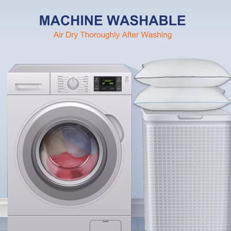 Pillows Standard Size Set of 2 Cooling Luxury Hotel Quality Pillow Fill for Side Back or Stomach Sleepers (Pack of 2)