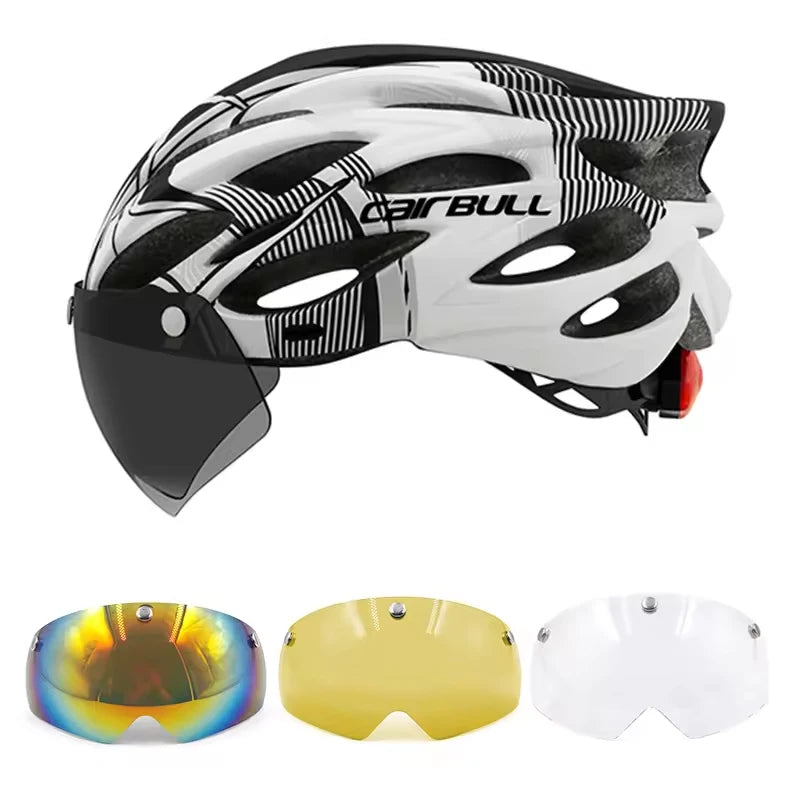 Bicycle Belmet Cycling Helmets MTB Mountain Road Racing Bike Helmet Lightweight Breathable Led Safety Goggles Summer Cycle Casco