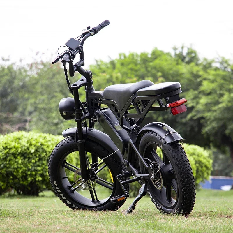 V20PRO new upgraded 1000W48V15AH off-road mountain beach riding for men Ebike 20 Inch 45KM/H with rear seat rack electric bike