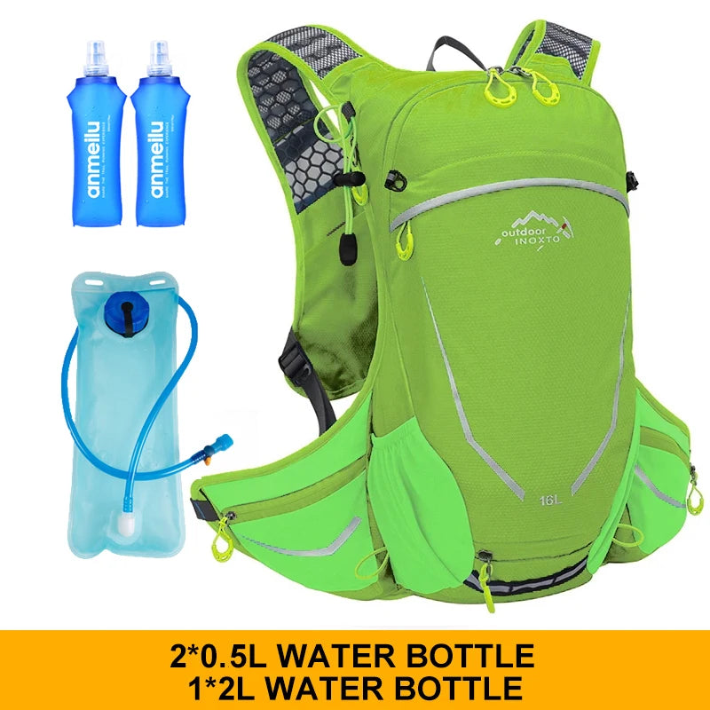 Outdoor Sports Ultra-light Backpack 16L Running Backpack Hydrating Vest Hiking Cycling Bicycle Backpack with 2L Water Bag